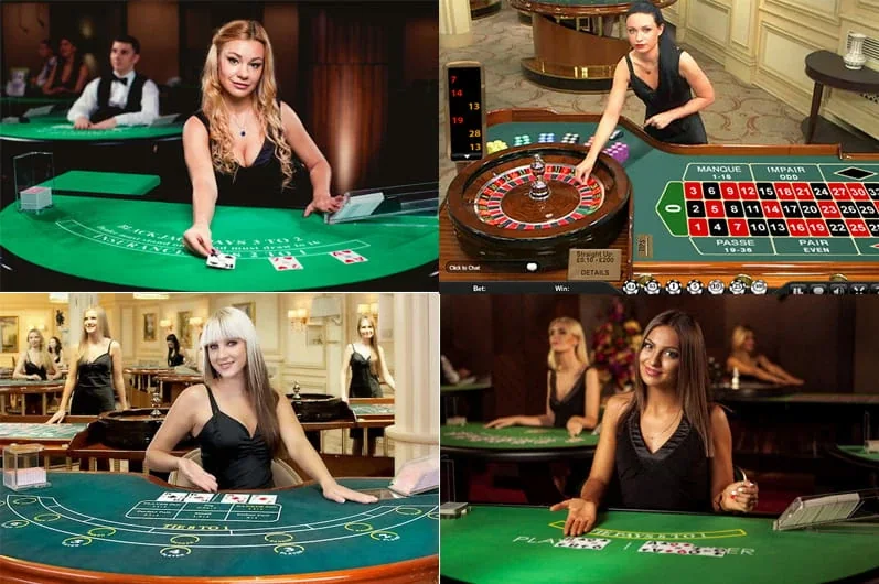 Dealer dan meja permainan kasino live